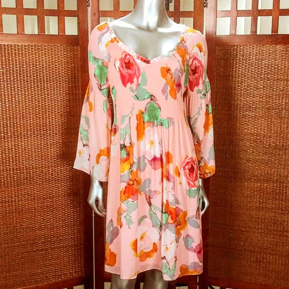 Spense Dresses & Skirts - 🆕Spense Blush Pink Floral Print Pleated Dress NWT